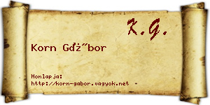 Korn Gábor névjegykártya