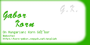 gabor korn business card